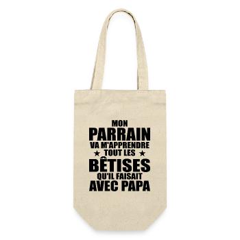 Mon Parrain Va M'apprendre Les Bêtises Humour - Sac à bouteille - nature - Devant