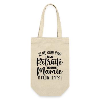 Retraite Mamie à Plein Temps Humour Cadeau - Sac à bouteille - nature - Devant