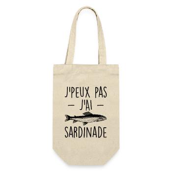 Je peux pas j'ai sardinade sardine poisson - Sac à bouteille - nature - Devant