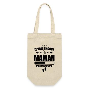Je Vais être Encore Maman - Nouvelle Maman Cadeau - Sac à bouteille - nature - Devant