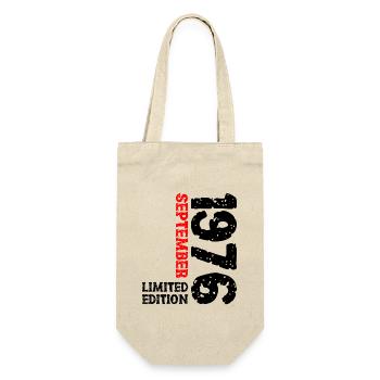 1976 September Limited Edition 47. Geburtstag Deko - Geschenkbeutel für Flaschen - Natur - Vorne