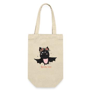 Retro Halloween Design: Spooky Babe Bat - Gift Bag for Bottles - nature - Front