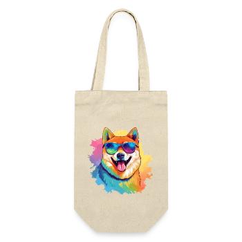 Akita coloré portant des lunettes de soleil amoureux des chiens - Sac à bouteille - nature - Devant