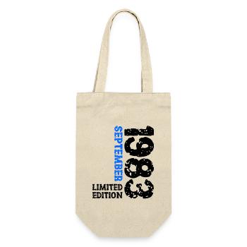1983 September Limited Edition 40. Geburtstag Deko - Geschenkbeutel für Flaschen - Natur - Vorne