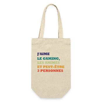 J aime le gaming, animes et peut être 3 personnes - Sac à bouteille - nature - Devant