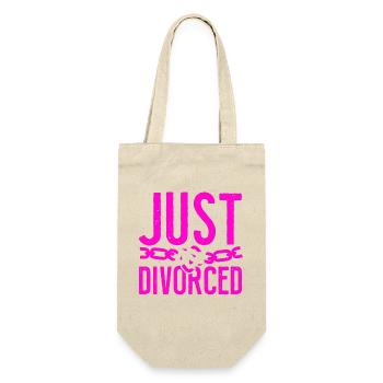 Happy Divorce Party Just Divorced - Geschenkbeutel für Flaschen - Natur - Vorne