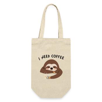 Paresseux J’ai besoin de café - Sac à bouteille - nature - Devant