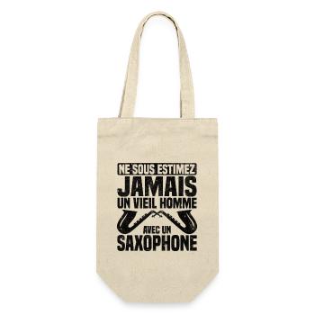 Un vieil homme avec un saxophone - Sac à bouteille - nature - Devant