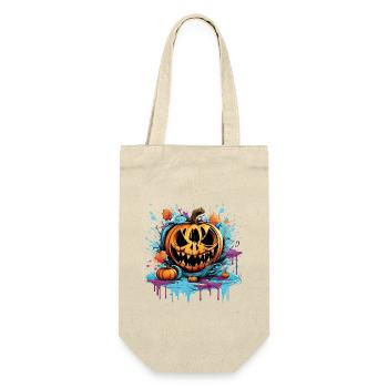 Bad Pumpkin Böser Kürbis Halloween - Geschenkbeutel für Flaschen - Natur - Vorne