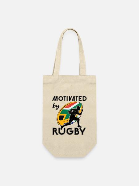 Südafrika Motivated by Rugby Motivation Geschenk - Geschenkbeutel für Flaschen - Natur