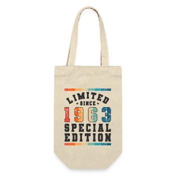 Limited Edition since 1963 Geburtstag Geschenk - Geschenkbeutel für Flaschen - Natur - Vorne