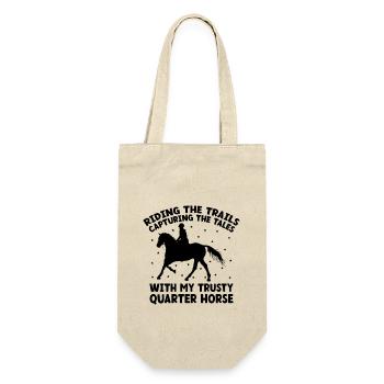 American Quarter Horse Reitpferd Liebhaber Hors - Geschenkbeutel für Flaschen - Natur - Vorne
