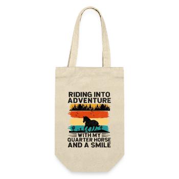 American Quarter Horse Reitpferd Liebhaber Hors - Geschenkbeutel für Flaschen - Natur - Vorne
