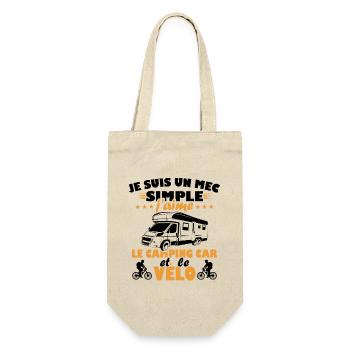 Un mec simple j aime le camping car et le vélo - Sac à bouteille - nature - Devant
