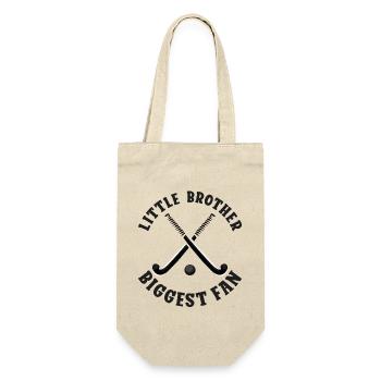 Field Hockey Little Brother - Geschenkbeutel für Flaschen - Natur - Vorne