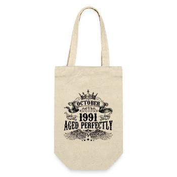 1991 | Octobre Aged Perfectly 1991 birthday gift - Sac à bouteille - nature - Devant