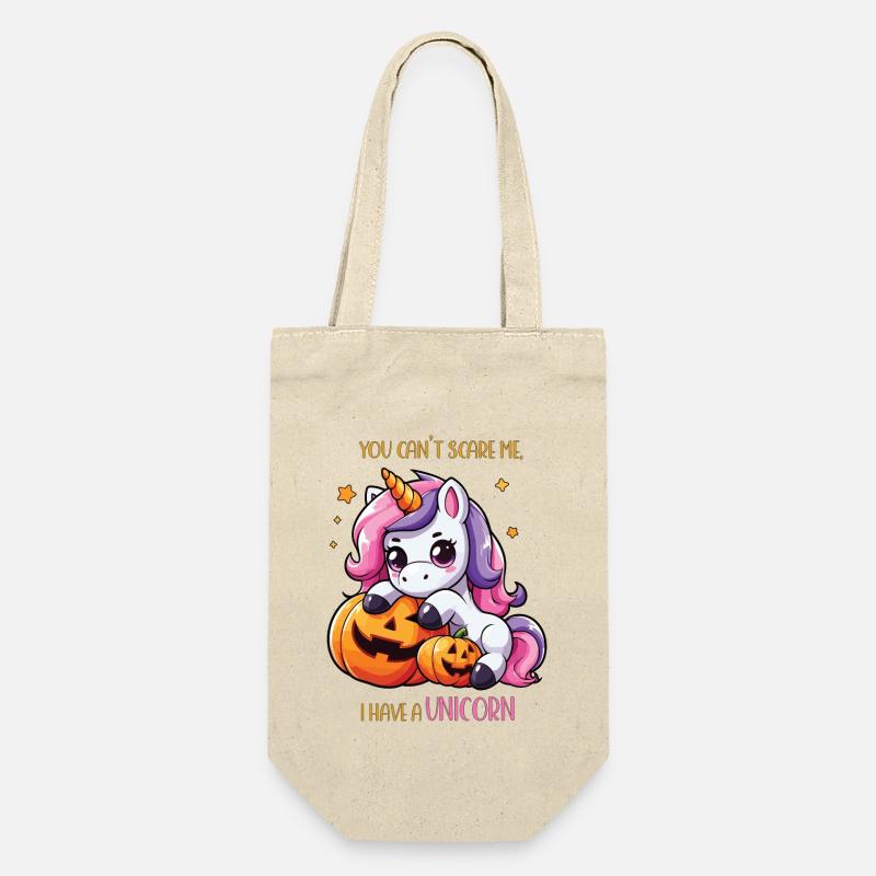 Halloween-Einhorn, ich habe ein Einhorn - Geschenkbeutel für Flaschen - Natur