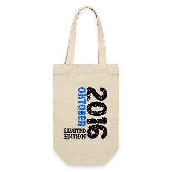 2016 Oktober Limited Edition 7. Geburtstag Deko - Geschenkbeutel für Flaschen - Natur - Vorne