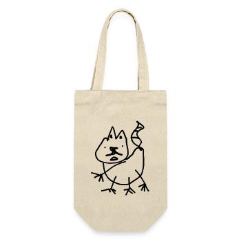 Katze - Geschenkbeutel für Flaschen - Natur - Vorne