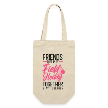 Field Hockey Friends Besties Buddy - Geschenkbeutel für Flaschen - Natur - Vorne
