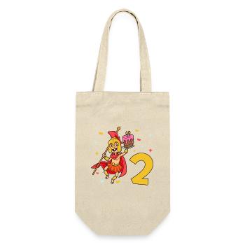With Spartan - Children's Birthday 2 Years - Gift Bag for Bottles - nature - Front