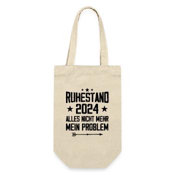 Ruhestand 2024 Nicht mein Problem Rente - Geschenkbeutel für Flaschen - Natur - Vorne