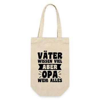 Väter wissen viel aber Opa weiß alles - Geschenkbeutel für Flaschen - Natur - Vorne