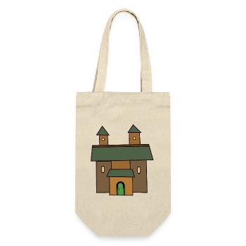 Burg Mittelalter Ritter Schloss Märchen Festung - Geschenkbeutel für Flaschen - Natur - Vorne