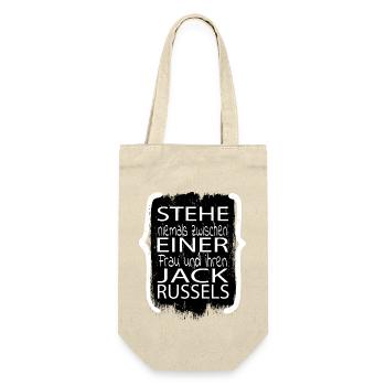 spaß windhund chihuahua boxer geek spruch - Geschenkbeutel für Flaschen - Natur - Vorne