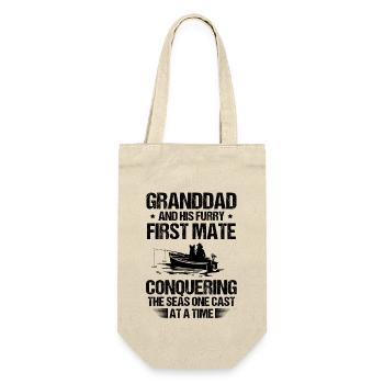 Fishing Granddad Grandpa Fisherman Grandkid Funny - Gift Bag for Bottles - nature - Front