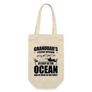 Fishing Granddad Grandpa Fisherman Grandkid Funny - Gift Bag for Bottles - nature - Front