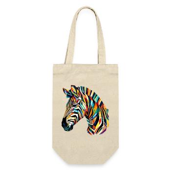 Zebra - Geschenkbeutel für Flaschen - Natur - Vorne