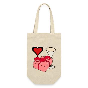Idée cadeau fête des mères anniversaire voeux coeurs - Sac à bouteille - nature - Devant