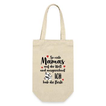 So Viele Mamas Ich Hab Die Beste Beste Mama - Geschenkbeutel für Flaschen - Natur - Vorne