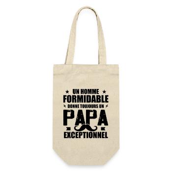 Un Papa Exceptionnel Humour Cadeau Fête Des Pères - Sac à bouteille - nature - Devant