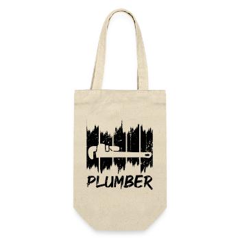 Klempner - Geschenkbeutel für Flaschen - Natur - Vorne