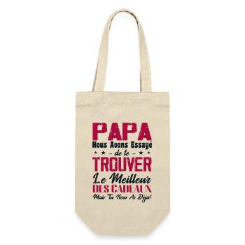 Papa Nous Avons Essayé De Te Trouver Des Cadeaux - Sac à bouteille - nature - Devant