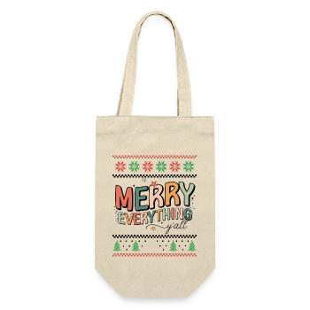 Joyeuses Fêtes - Noël rétro drôle Noël moche - Sac à bouteille - nature - Devant