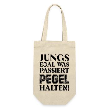 Jungs egal was passiert Pegel halten Bier Alk - Geschenkbeutel für Flaschen - Natur - Vorne