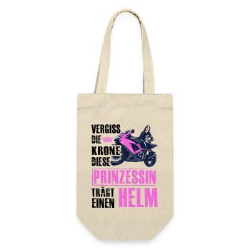 Vergiss die Krone diese Prinzessin trägt einen Hel - Geschenkbeutel für Flaschen - Natur - Vorne