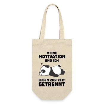 Meine Motivation und ich leben zur Zeit getrennt - Geschenkbeutel für Flaschen - Natur - Vorne