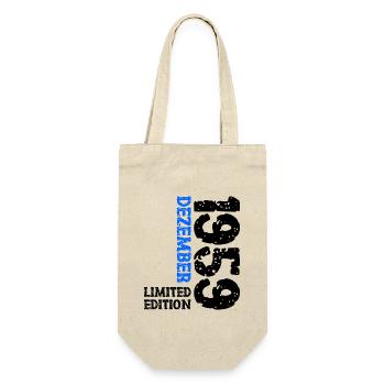 1959 December Limited Edition 64th Birthday Decoration - Gift Bag for Bottles - nature - Front
