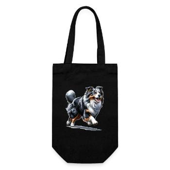 Australian Shepherd Blue Merle Aussie Dogs - Gift Bag for Bottles - black - Front