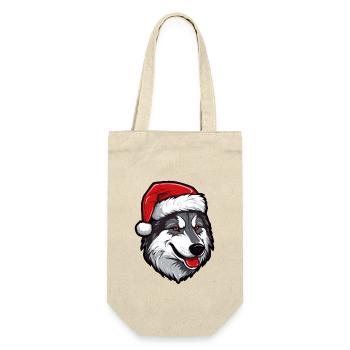 Husky Dog Head Christmas Xmas - Gift Bag for Bottles - nature - Front