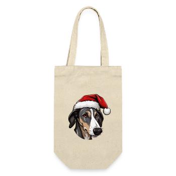 Tête de chien lévrier Noël Noël - Sac à bouteille - nature - Devant