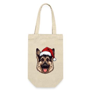 German Shepherd Dog Head Christmas Christmas - Gift Bag for Bottles - nature - Front
