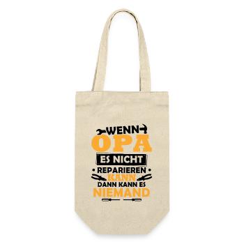 Wenn Opa es nicht reparieren kann, kann es keiner - Geschenkbeutel für Flaschen - Natur - Vorne
