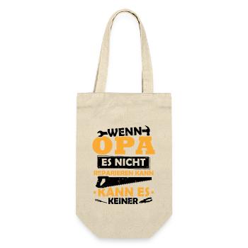 Wenn opa es nicht reparieren kann kann es keiner - Geschenkbeutel für Flaschen - Natur - Vorne
