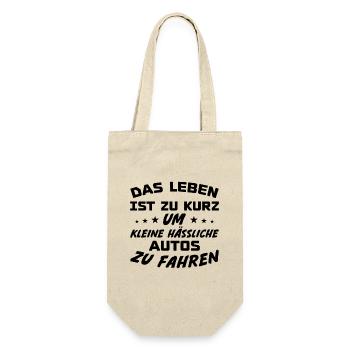 Das Leben ist zu kurz um kleine hässliche Autos - Geschenkbeutel für Flaschen - Natur - Vorne
