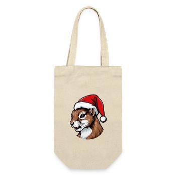 Squirrel Head Christmas Portrait - Gift Bag for Bottles - nature - Front